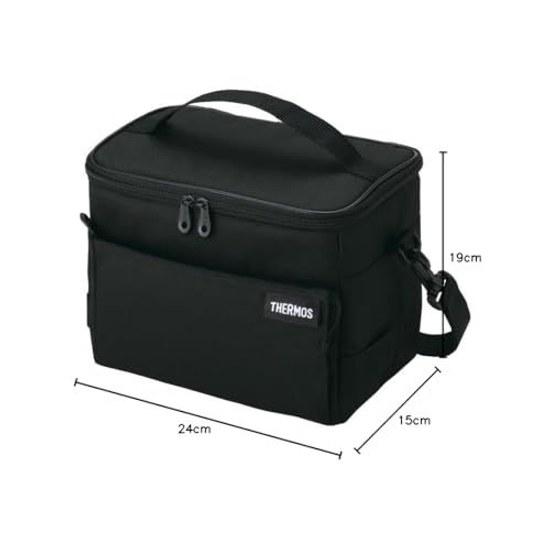Thermos Soft Cooler 5L All Black Insulated Bag 5-Layer Insulation Structure Foldable Compact Water-Repellent Fabric Box Type RFD-0051 ALB