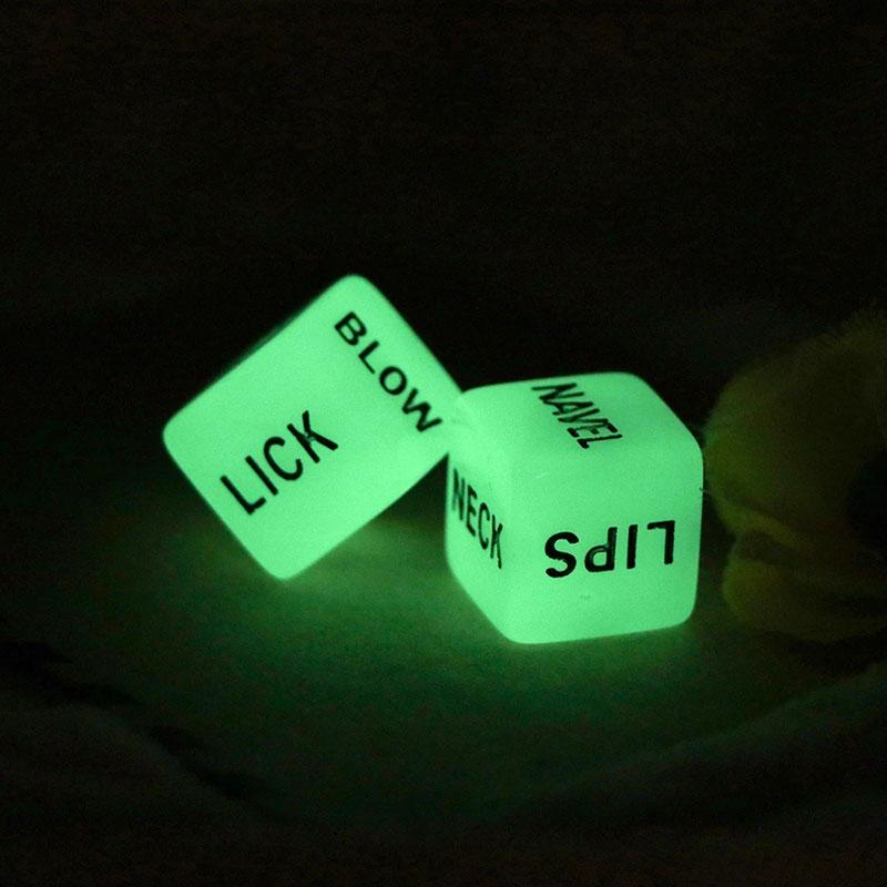 2Pcs Glow In Dark Love Dice Toys Adult Couple Lovers Games Aid Sex Party Gift