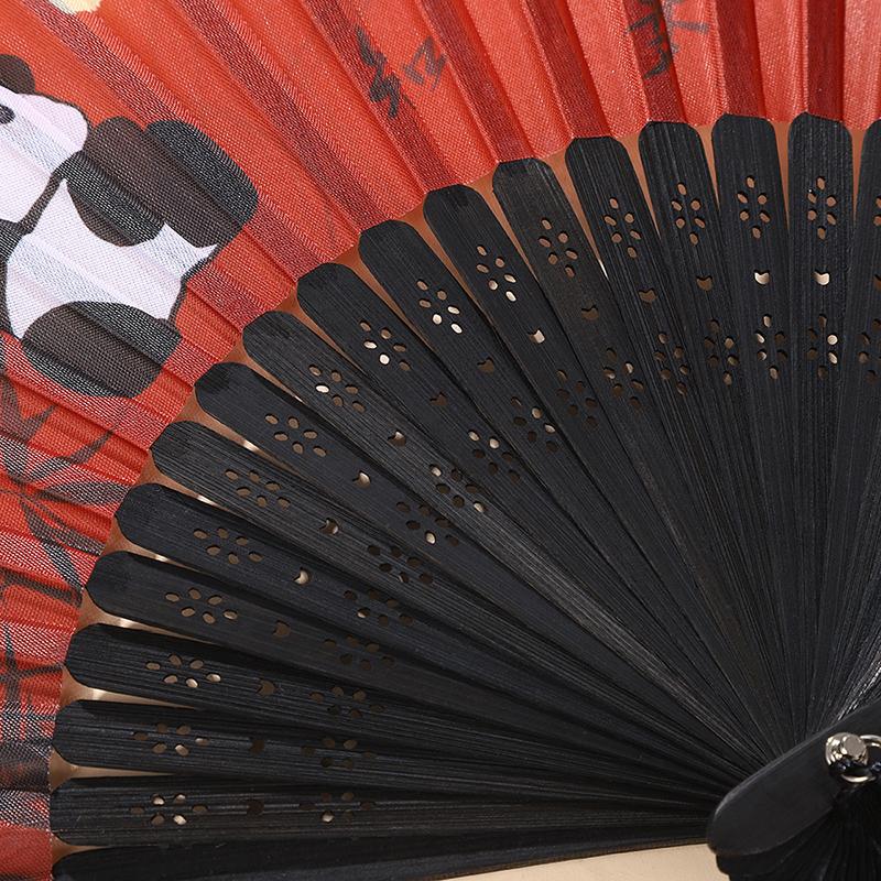 Bamboo Chinese Folding Fan Red Folding Fans Women Dance Fan Wooden Shank Tassel Elegant Art Crafts Wedding Gift Home Decorations
