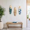 Slaapkamer Wanddecoraties 3 Stuks Zomer Surfplank Decor, Houten Strandborden, Kustthema Kunst Hangdecoraties voor Woonkamer Badkamer Set