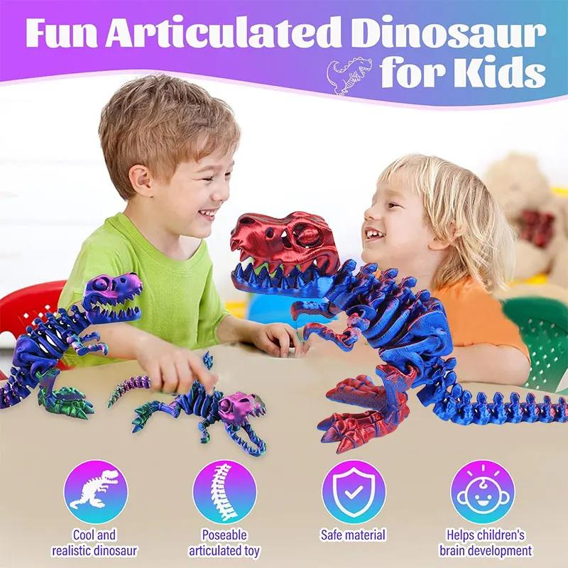 3D Printed Dragon Dinosaur Model Joints Can Move Freely Desktop Craft Ornament Gifts for Kids For Landscaping Decoration