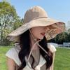 Summer Fashion Versatile Trendy Seaside Wide-brimmed Sunshade Empty Top Hat Double-sided Printing UV-proof Face Bucket Hat