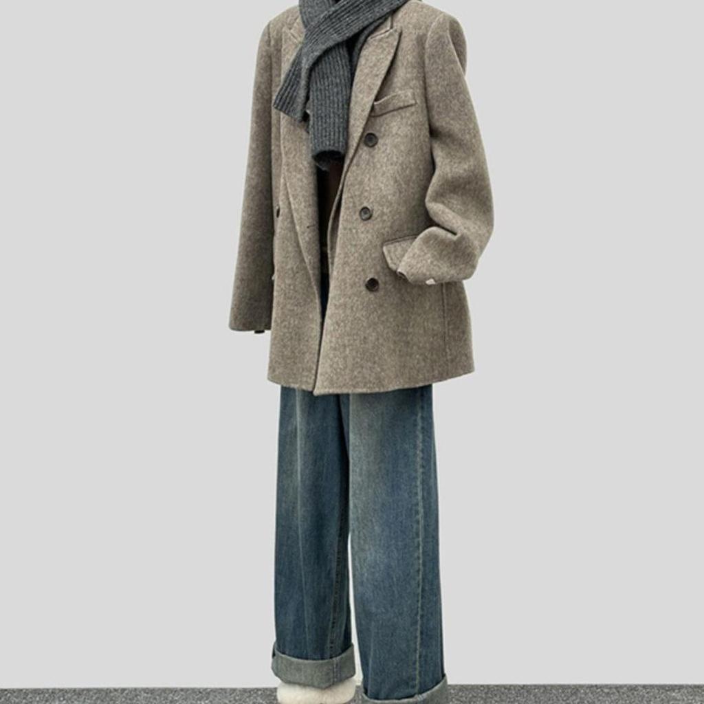 Women's Stylish Petite Wool Coat - 2025 Autumn/Winter Short Woolen Suit Style