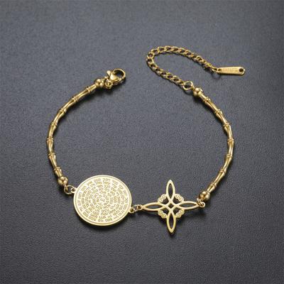 EUEAVAN Classic Witch Knot Bracelet For Women Stainless Steel Tetragrammaton Pentacle Bracelet Double Protection Jewelry Gifts