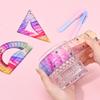 4 Pcs Flexible Rulers Set, Colorful Geometry Kit, Plastic Bendable Shatterproof Soft Rulers, Clear Ruler 20 cm/ 8 Inch, Triangle Rulers and