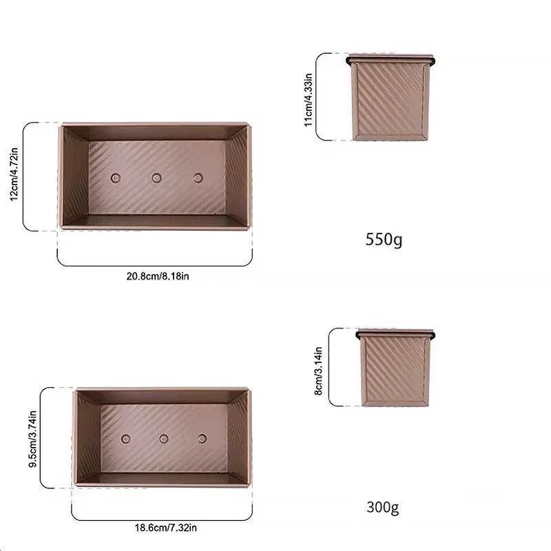 1Pc Rectangular Bread Mold with Cover Bread Baking Tray Cake Toast Non-Stick Toast Box with Lid Carbon Steel Kitchen Accessory