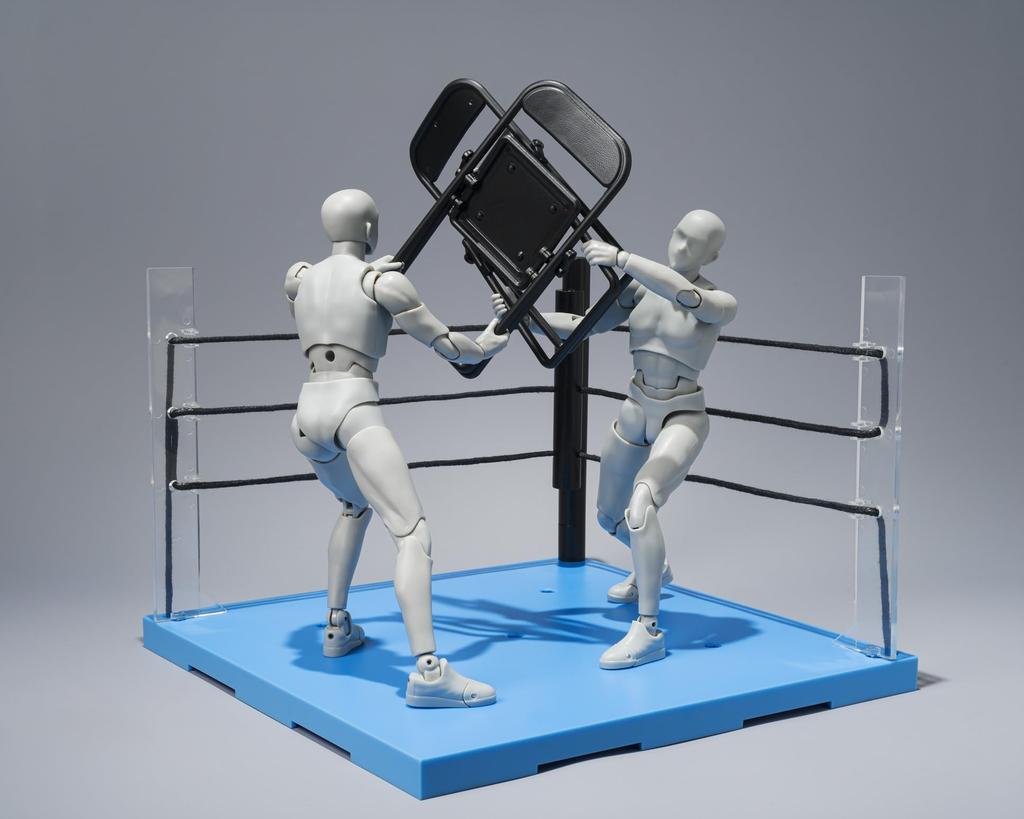 TAMASHII NATIONS Tamashii STAGE ACT Ring Corner Pipe Chair Set for 170mm ABS Cotton Painted Base (Neutral Corner) & S.H.Figuarts Approx. &