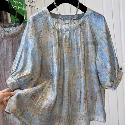 T-shirt for Women Summer Large Size Round Neck Soft Loose Casual Comfortable Pullover T-shirt Top