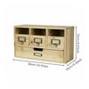 Rustic Desktop Storage Drawers Multi-Compartment Wooden Desk Organizer
