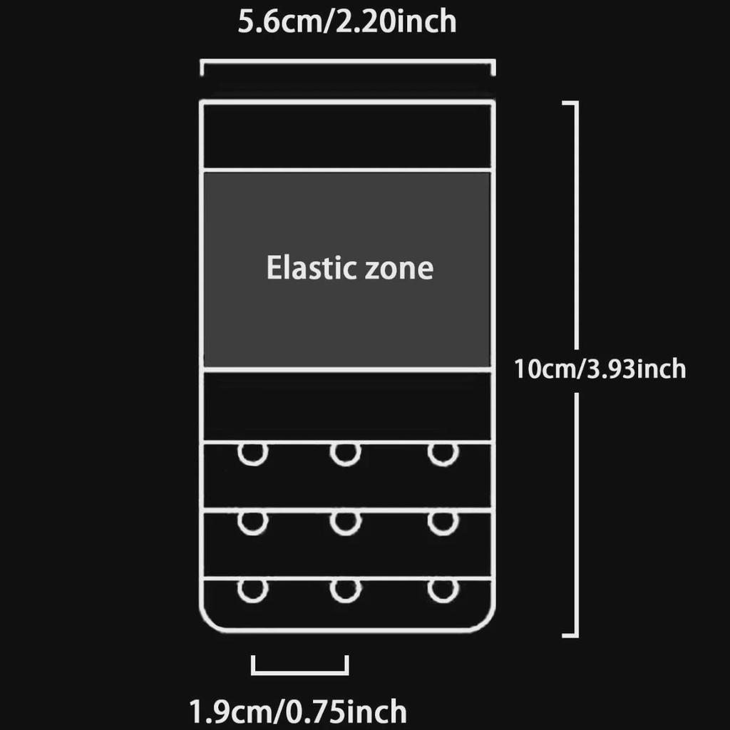 3-Pack Elastic Bra Extender with 3-Row Hook-and-Eye Closure
