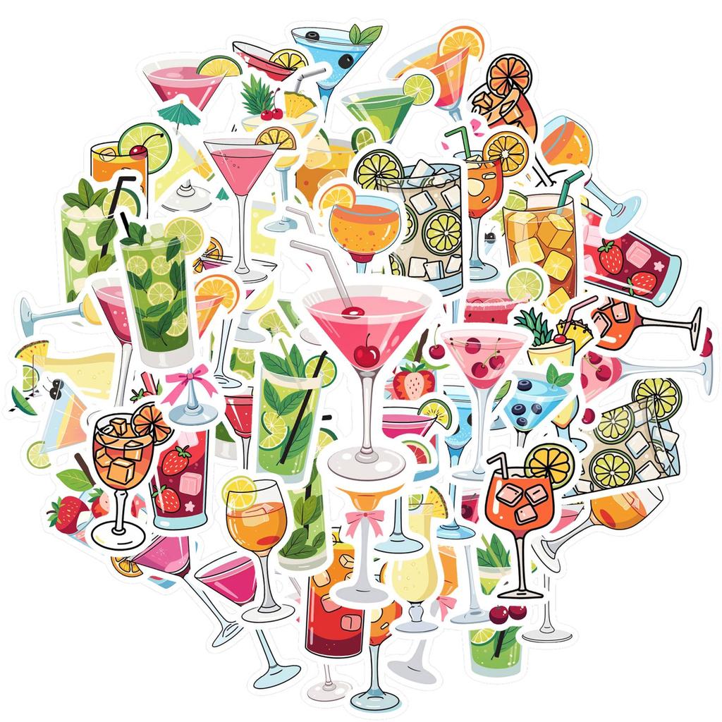 35pcs-50pcs Colorful Summer Stickers Fun Refreshing Stationery Stickers DIY Stickers For DIY Phone Guitar Laptop Notebook DIY