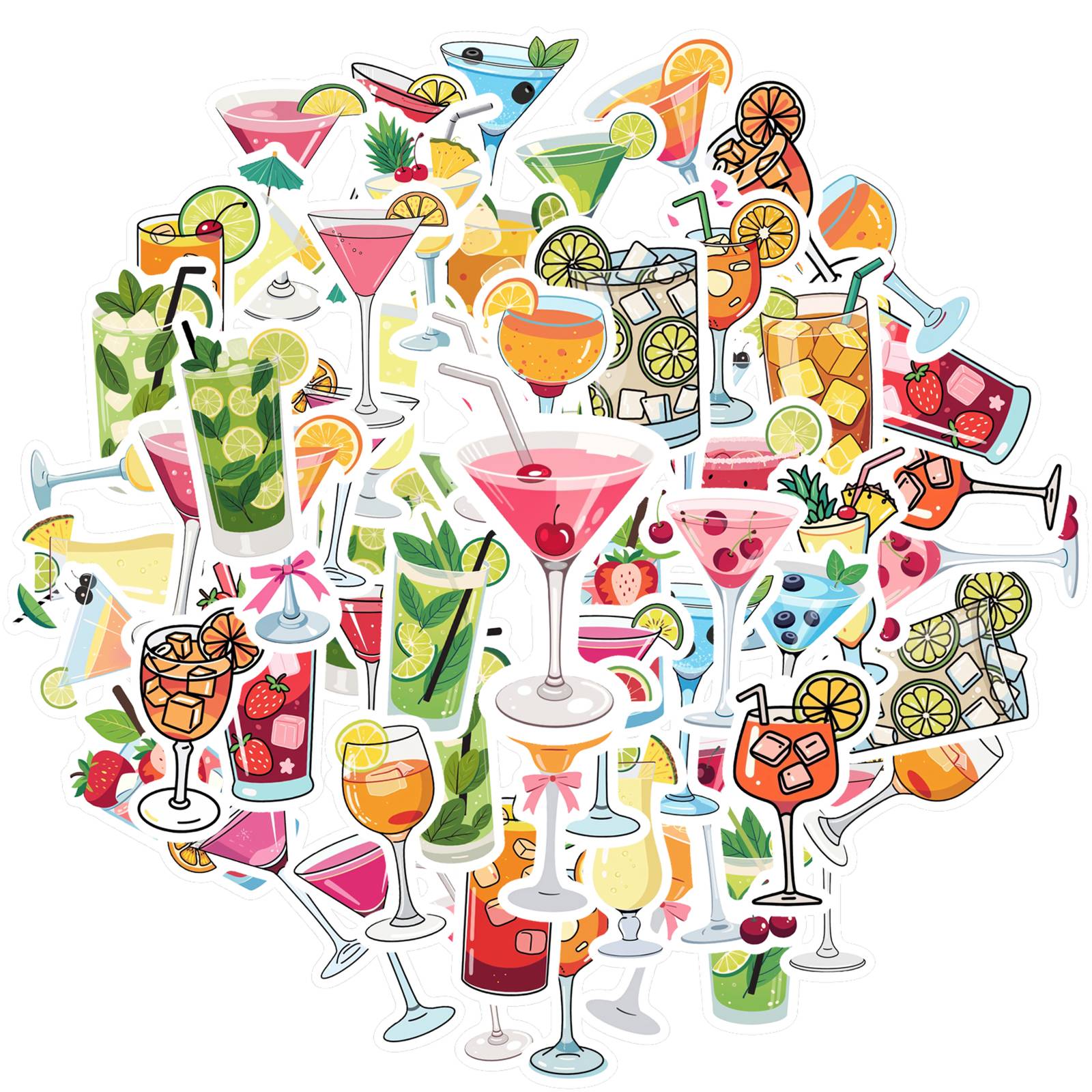35pcs-50pcs Colorful Summer Stickers Fun Refreshing Stationery Stickers DIY Stickers For DIY Phone Guitar Laptop Notebook DIY