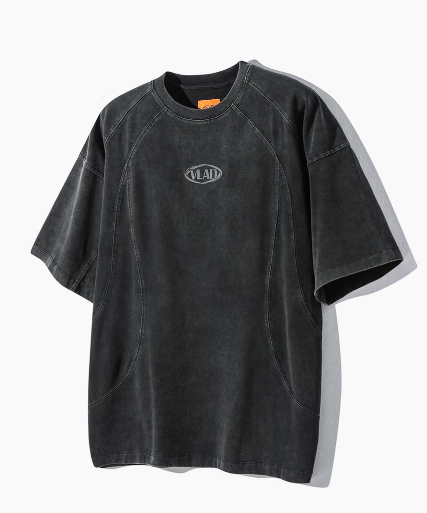Dimiteulibeullaeg Vlad Pigment Slash Short Sleeve T-Shirt_Charcoal