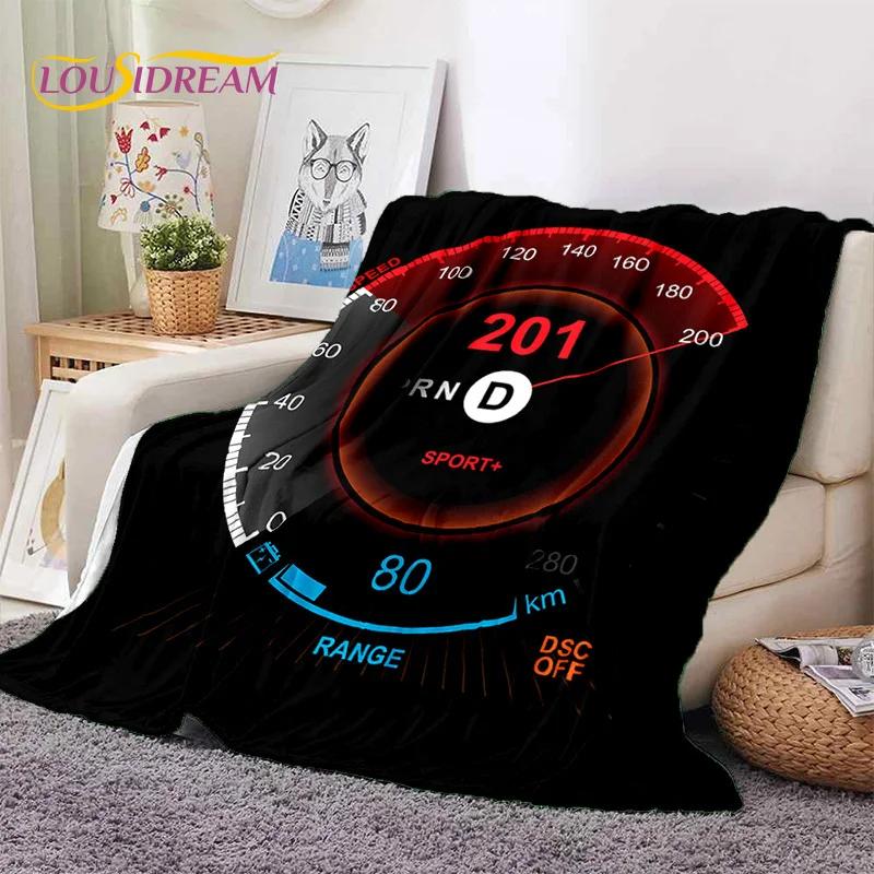 3D Car Dashboard Machine Control Screen Racing Soft Flannel Blanket for Beds Bedroom Sofa,Throw Blanket for Outdoor Leisure Nap