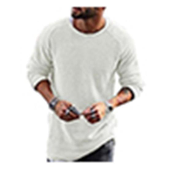 Men Casual Solid Color Sweater Knitwear O Neck Long Sleeve Shirt Pullover Top