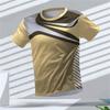 Summer Fashionable Gradient Stripe Geometric 3D Print Comfortable Loose Short Sleeves T-shirt Loose Oversized Breathable Versatile Leisure Men T-shirt