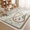 Gray City Road Map Car Play Rug Soft Flannel Non Slip Washable Kids Carpet for Children Playroom Bedroom Nursery