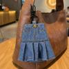 Skirt Mini Denim Jeans Pen Holder Denim Blue Stationery Pouch Funny Keychain Office