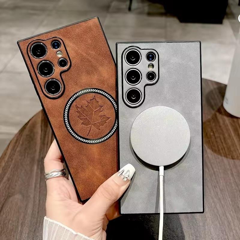 Retro Ledertasche für Samsung Galaxy S25 S24 S23 S22 S21 Note 20 Ultra FE Note20 S 25 24 23 S24FE für Magsafe Magnetabdeckung