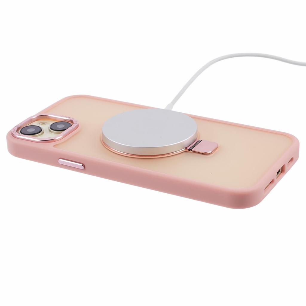 For iPhone 14 Plus Case Compatible with MagSafe Skin-Touch Kickstand TPU+PC Phone Shell