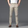 High-quality Business Men's Plaid Pants Straight Leg Slim Pants Casual Pants Long Pants
