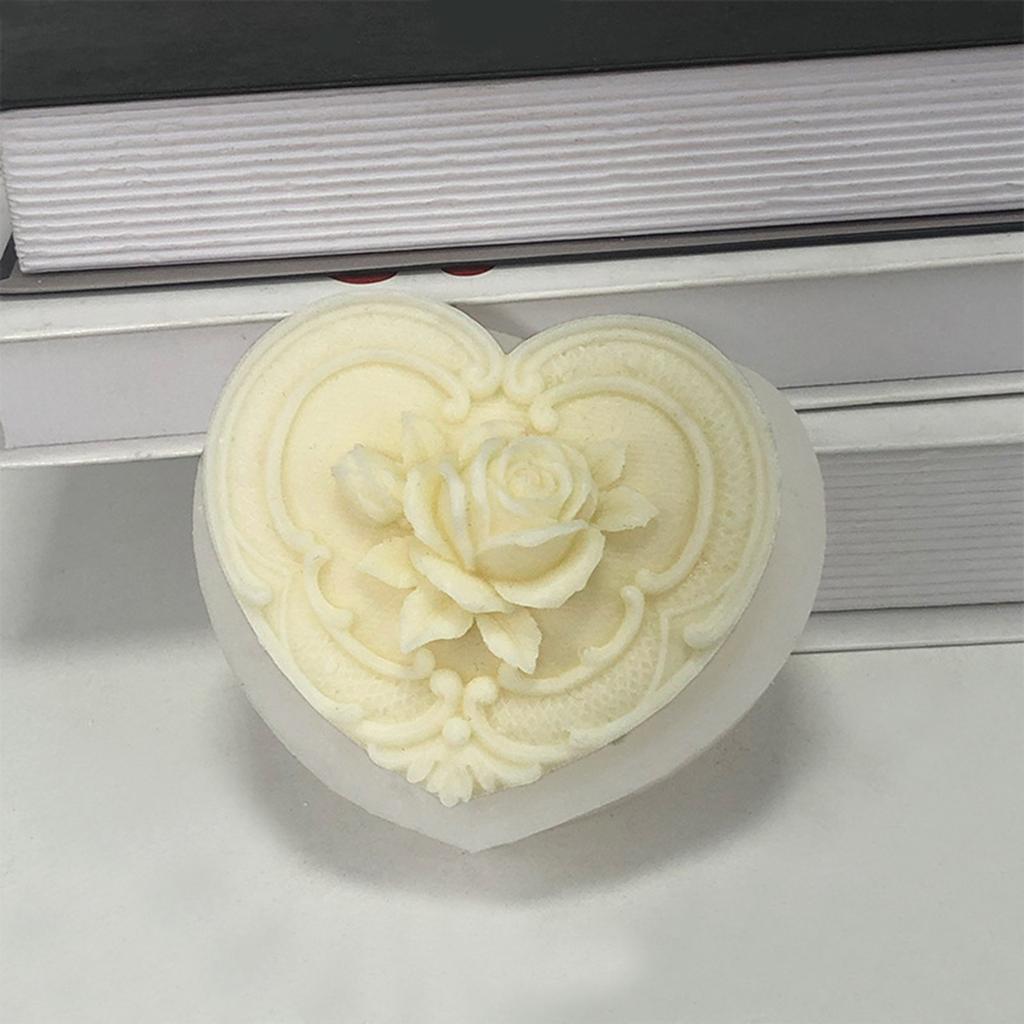 Herz Rose Silikonform Kerze Seife DIY Bastelbedarf für Anfänger Starter Backen Kuchen Dekor Form