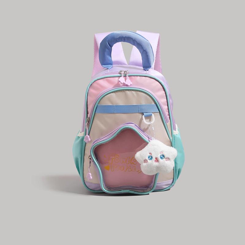 Schoolbag a high-value cartoon color matching children's backpack boys and girls 1011 new kindergarten going out schoolbag