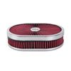 Hoher Durchfluss Chrom 12"x2" Ovaler Luftfilter-Gehäusebausatz 5-1/8" Vergaserhals mit Durchflussdeckel für GMC Chevy Ford Chrysler Dodge