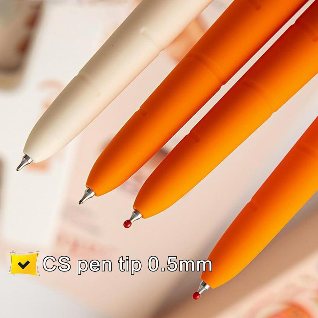 4pcs Scared Carrot Gel Pens Set 0.5mm Ballpoint Halloween Gift Funny Black Color Ink for Writing School