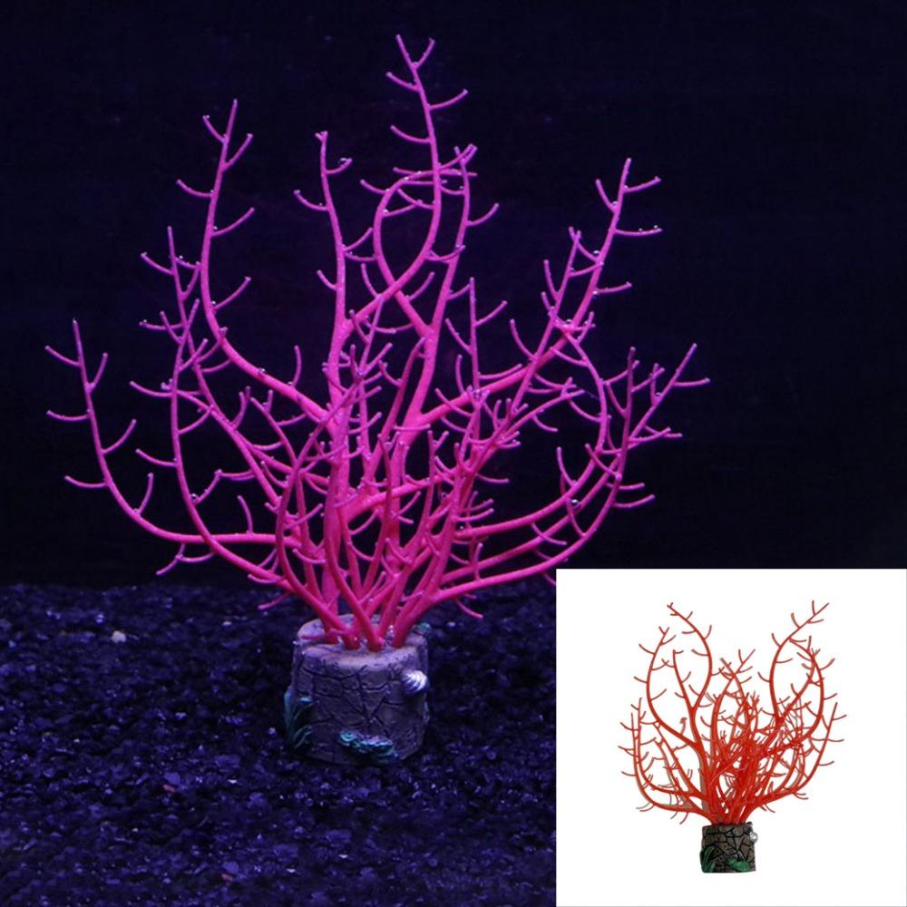 

Силиконовые аквариумные коралловые растения, мягкие подводные коралловые украшения, искусственные светящиеся коралловые аквариумы красный