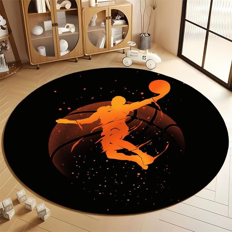 

Basketball Slam Dunk Graphic Round Rug for Sports Lovers round carpet for home sofa bedroom, gift Diameter 60cm