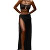 New European and American split bikini swimsuit female sexy neck strap beach vacation bikini wrap skirt three-piece set