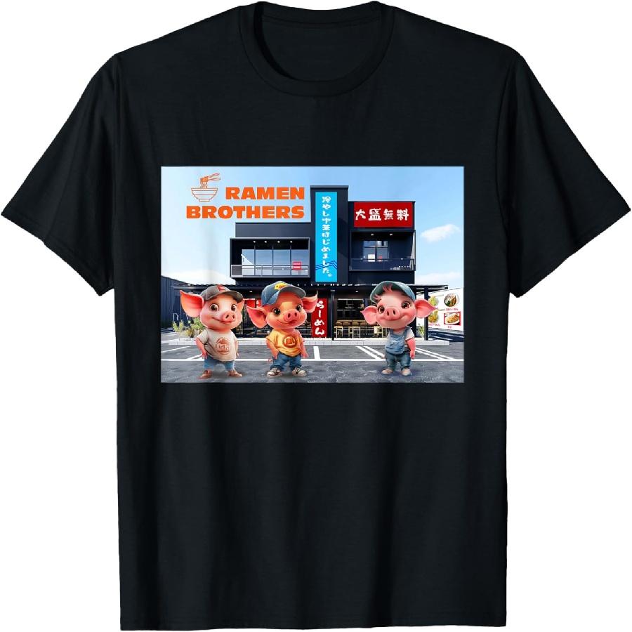 Ramen Brothers_Three Little Pigs_003 T-Shirt XXXXXL чёрный