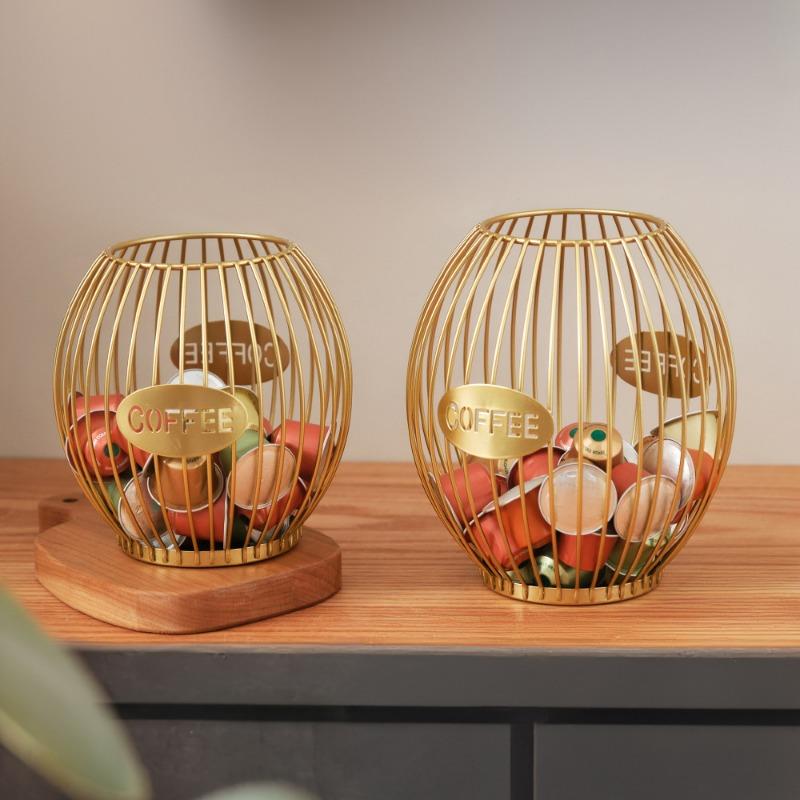 Storage Rack Ironwork Coffee Shop Counter Display RackCoffee Capsule Storage