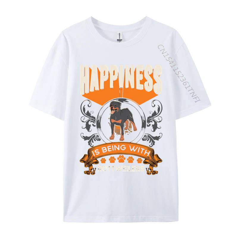 Rottweiler Happiness Rotti Rottweiler Tshirt Man Cotton Tee Shirts Graphic Printed Tshirt Men Clothing S