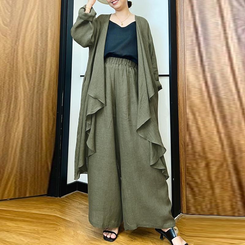 

ZANZEA Women Long Cardigan Blouse and Pants Casual Two Piece Suit Sets 2XL