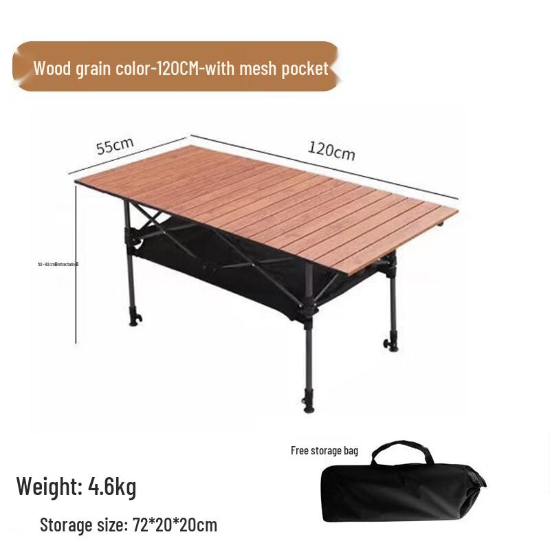 ZISIZ Portable Roll-Up Camping Table