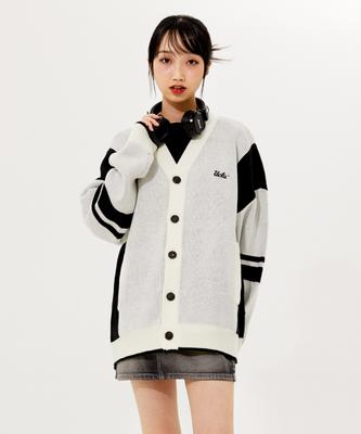 Ucla Men'S Sporty Color Block Oversized Cardigan [Ivory](Ua1Gd01_22)
