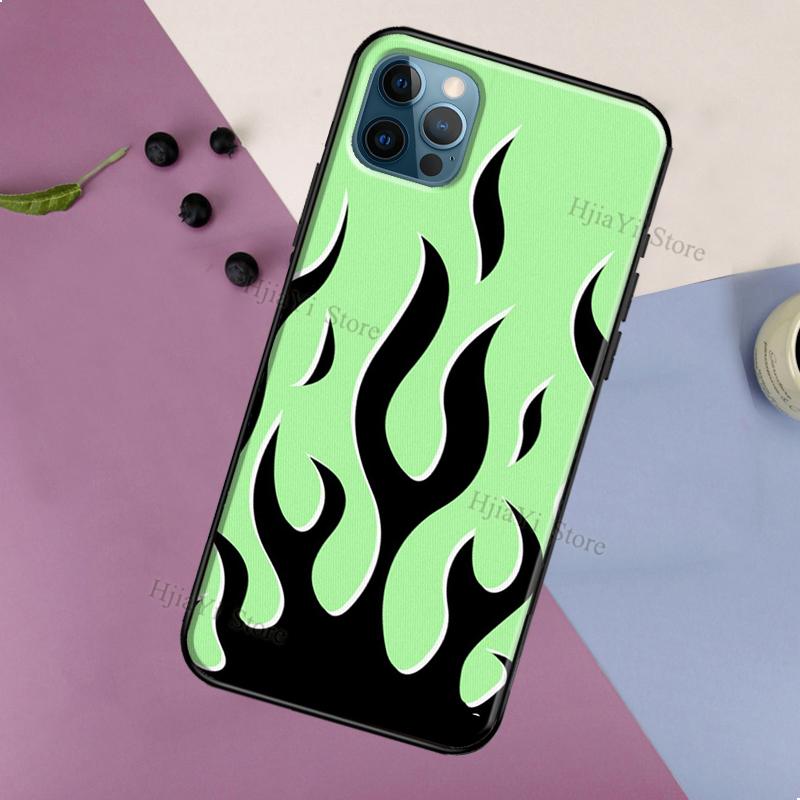 Flame Aesthetic Light Blue Fire Pink Case For iPhone 13 12 11 14 Pro Max 6S 7 8 Plus SE 2020 12 13 Mini X XR XS Max Back Cover