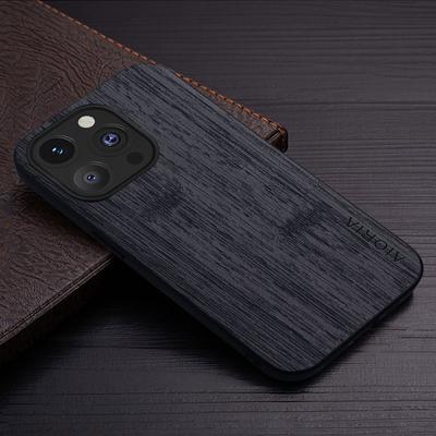 Husa pentru iPhone 15 14 13 12 11 Pro Max Mini XR X XS Max 7 8 Plus funda din lemn de bambus model Husa din piele Husa coque de lux capa