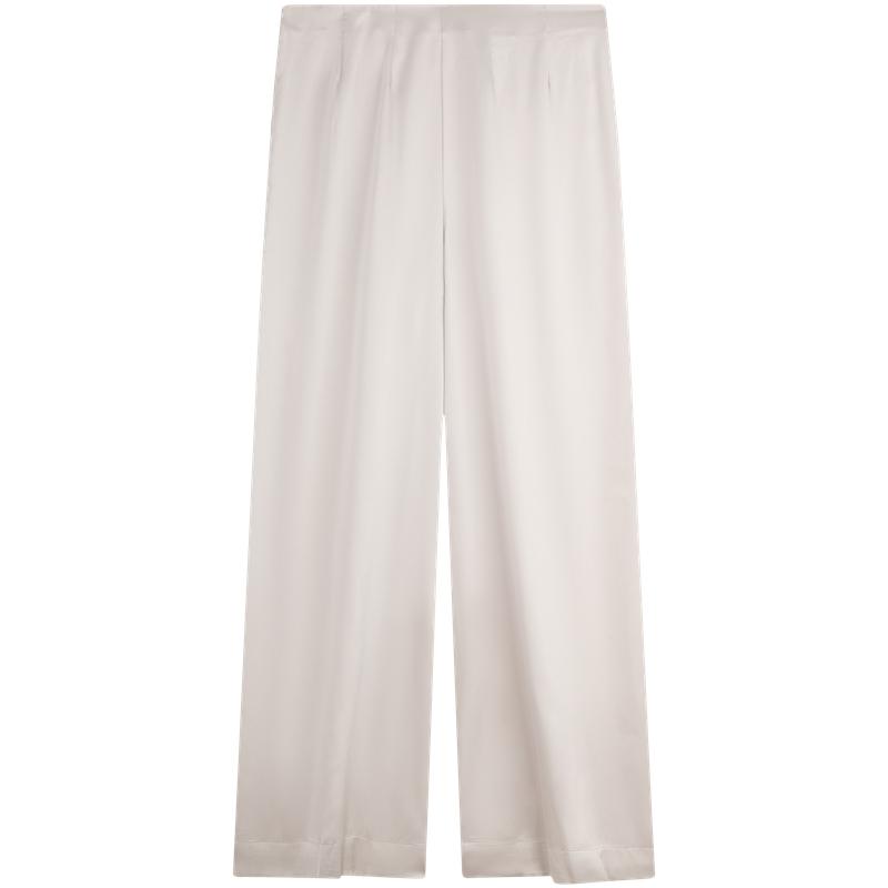 Calvin Klein Casual Simple Elastic Waist Comfortable Glossy Smooth Home Long Pants Sleep Pants Women bottoms Beige QS7300
