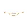 Titanium Earring With Chains And White Zircon - Gold - Tsz-018 1.2/38/3