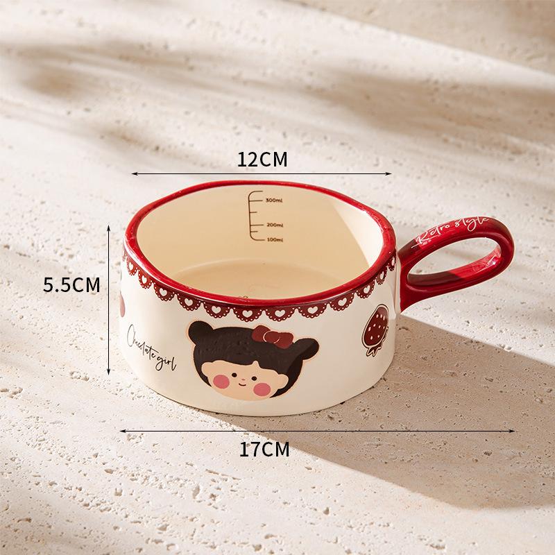 Ceramic Breakfast Cup Milk Oatmeal Cup Exquisite Coffee Cup In Retro Cartoon Cute Pet Creative Cup