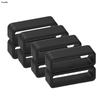 Black Silicone Watch Bands 12-30mm Rubber Strap Loop Ring Holder Accessories 4Pcs for Apple Samsung Watches