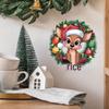 Removable Christmas Reindeer Wreath Wall Sticker for Living Room, Bedroom, or Entrance
