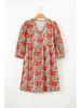 2026 Summer V-Neck Floral Print Dress: Versatile European and American Fashion Loose Cover-up Short Skirt for Women