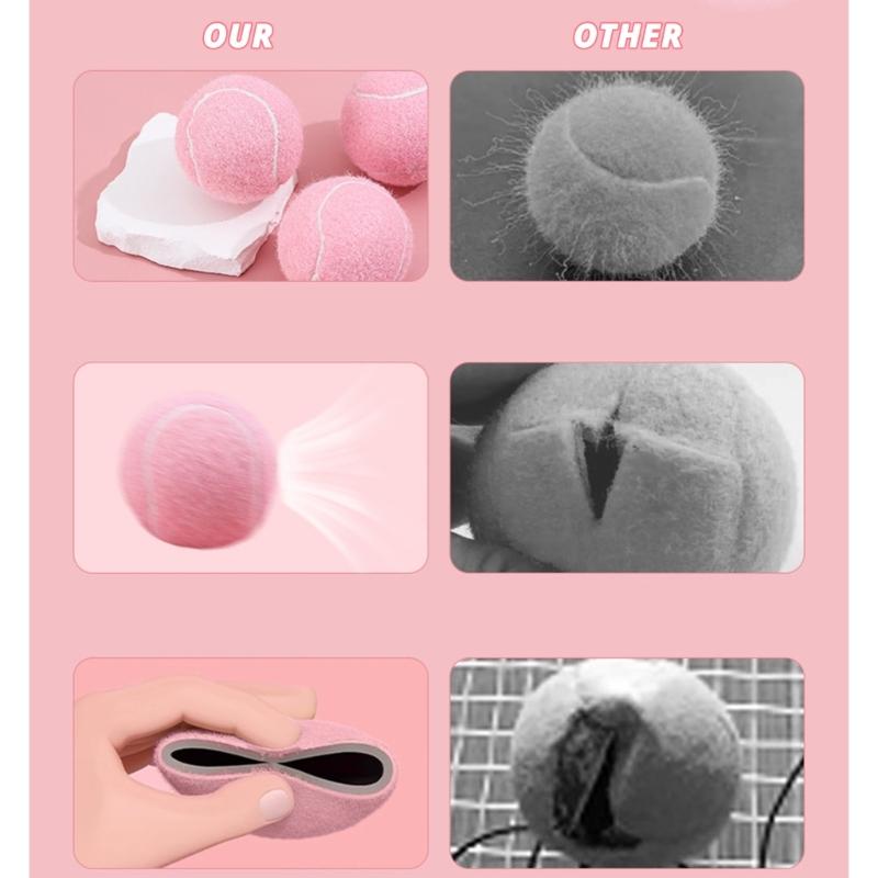 2/6 Stück Stilvolle pinke Tennisbälle Haltbarkeit Professionelle Trainings-Tennisbälle für Anfänger und Enthusiasten