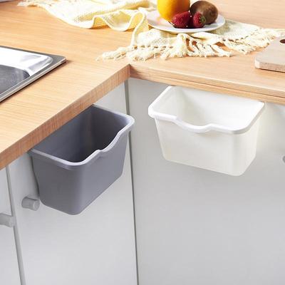 Wall-Mounted Kitchen Trash Bin - Square Hanging Plastic Storage Basket