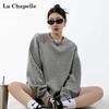 La Chapelle American Style Unlined Drop Shoulder Round Neck Sweatshirt