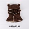 Unisex Winter Fleece Hooded Hat With Neck Warmer Face Cover Kids Adults Outdoor Cold Weather Protection